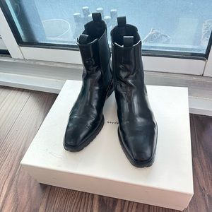 Aeyde black ankle boots calf leather us size 9/39